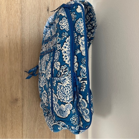 Vera Bradley Blue Paisley Backpack White School Adult Teen College Laptop Pocket - Picture 4 of 14